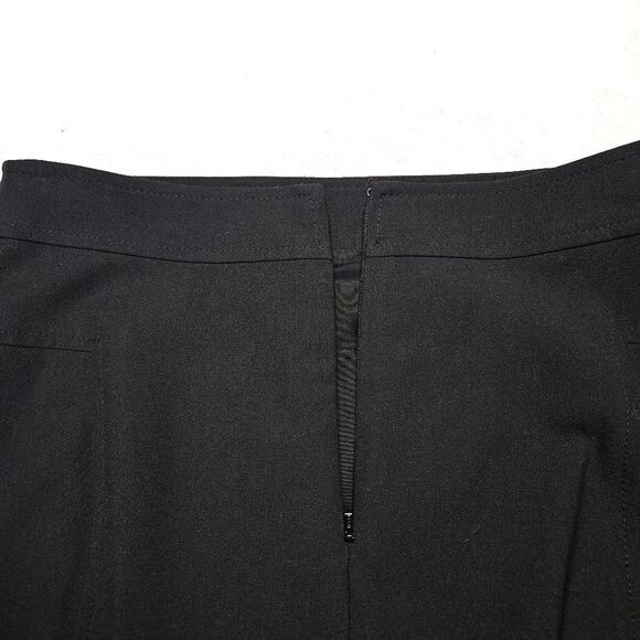 BCBGMaxAzria Black Off Center Front Split Hem Back Zip Lined Stretch Short Skirt - Picture 6 of 14